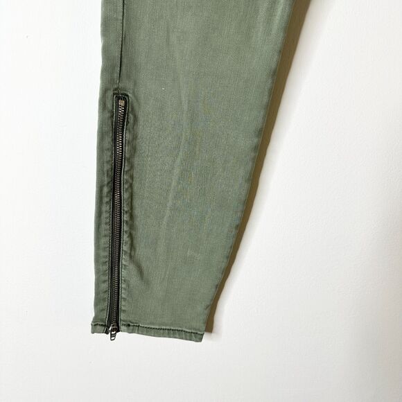 PISTOLA Pants Women 32 Army Green Khaki Hunter Cargo Zippers Pockets Skinny - Picture 3 of 10